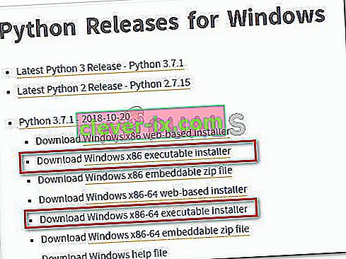 Laste ned riktig Python-kjørbar installasjonsprogram