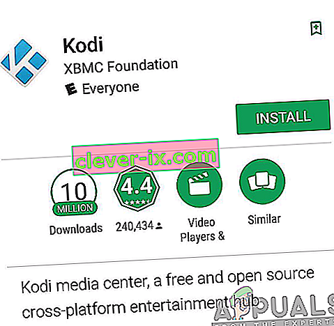 Installere Kodi-appen fra Google Play Store