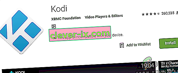 Installere Kodi fra Google Play Store
