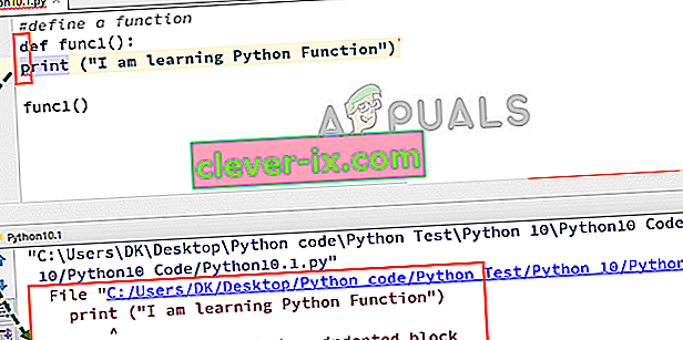 Pogreška uvlačenja Pythona tijekom kodiranja