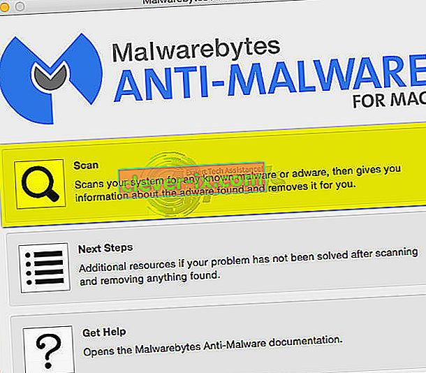 Scanning ved hjælp af MalwareBytes