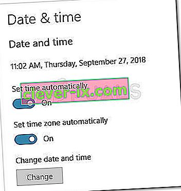 Paramètres automatiques de date et de fuseau horaire