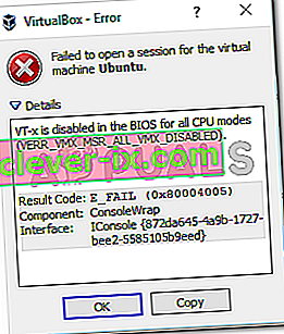 VT-x est désactivé dans le BIOS pour tous les modes CPU (VERR_VMX_MSR_ALL_VMX_DISABLED