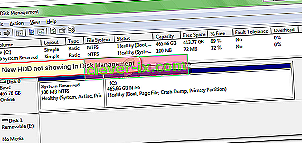 Ny HDD vises ikke i Disk Management