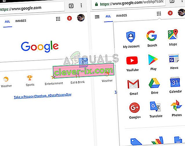 Prohlížeč Chrome v telefonu Android