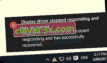 Display Driver stoppede med at svare og er gendannet
