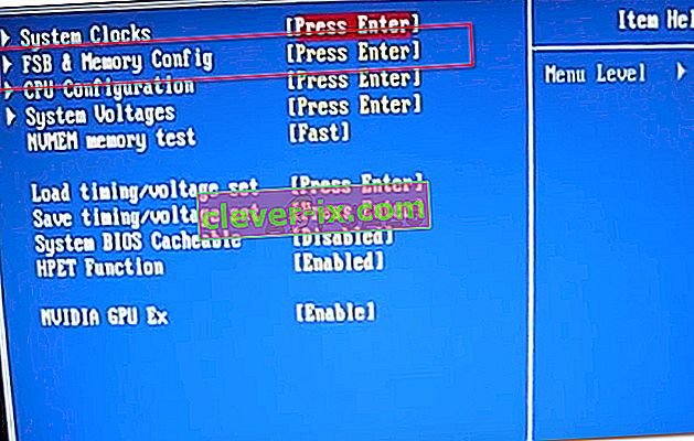 Přístup k nastavení přetaktování paměti z nastavení systému BIOS