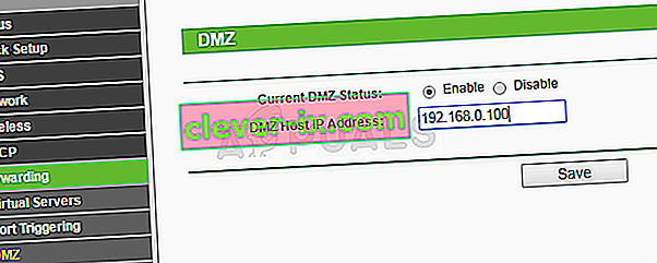 Paramètres DMZ du routeur
