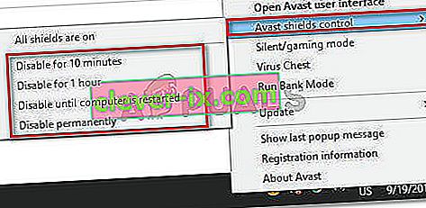 Deaktivering av sanntidsbeskyttelse på Avast Antivirus