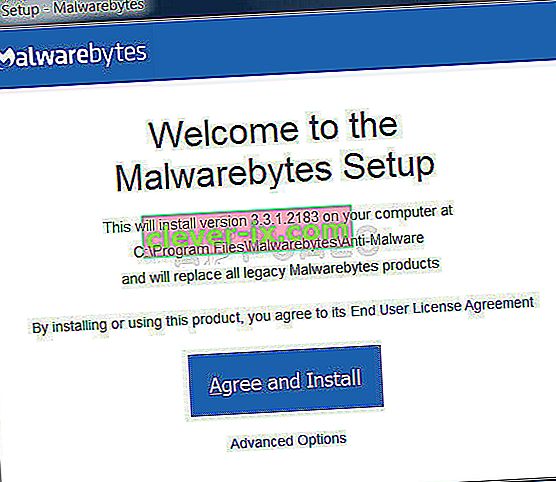 Processus d'installation de Malwarebytes