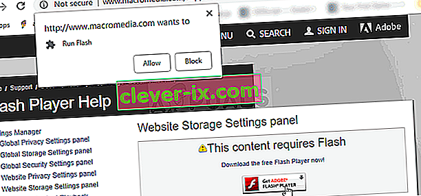 Panelet Macromedia Website Storage Settings