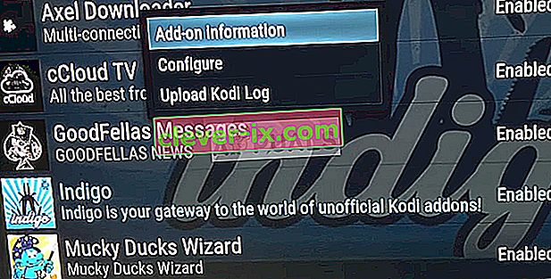 Informations complémentaires d'Indigo sur Kodi