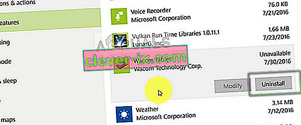 Avinstallere Wacom Tablet-programvare - Innstillinger på Windows 10