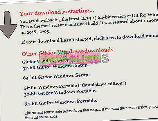 Téléchargement de l'exécutable d'installation de Git