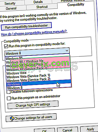 Het spel uitvoeren in de compatibiliteitsmodus voor Windows 7