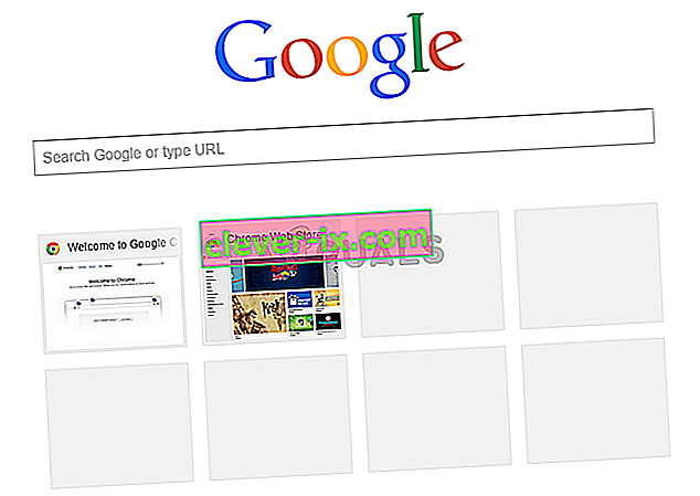 Google Chrome mest besøgte miniaturer vises ikke