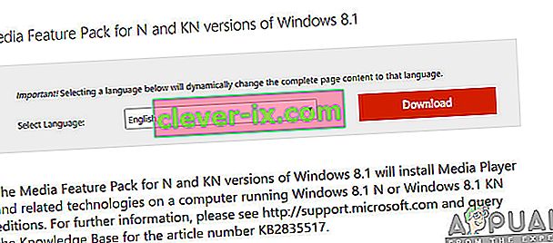 Inštalácia kodekov pre verzie Windows N, KN