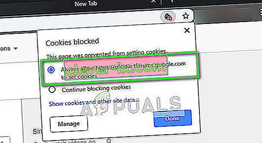 Abilita i cookie di terze parti in Chrome