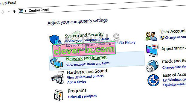Impostazioni di rete e Internet: pannello di controllo su Windows 10